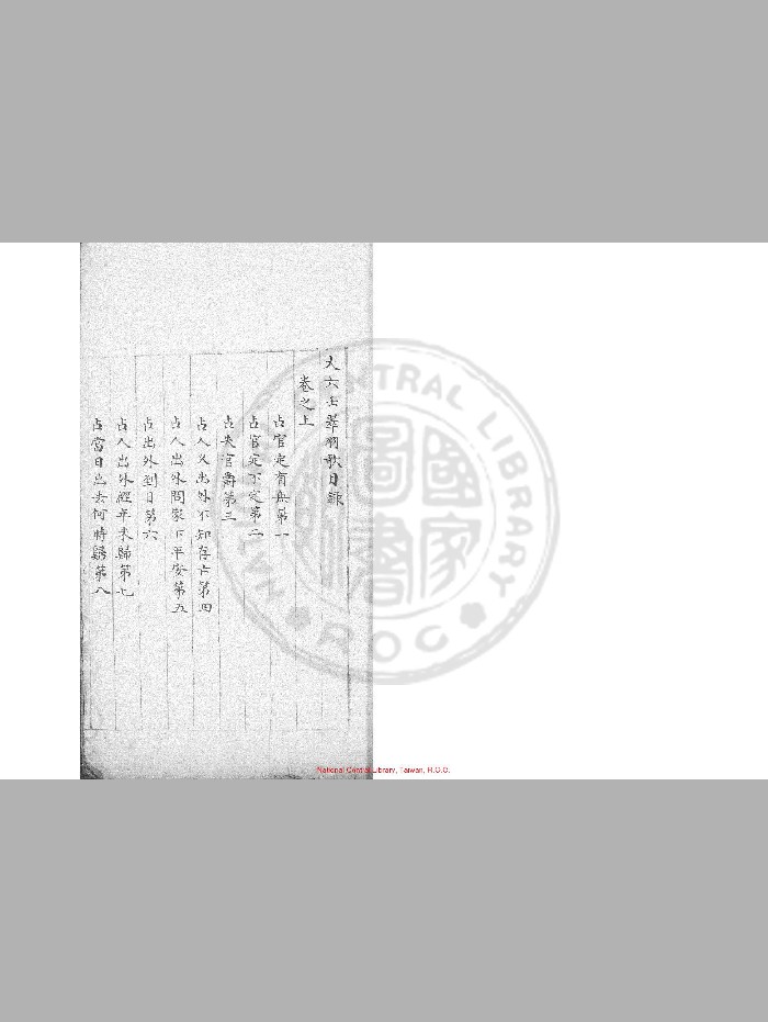 《大六壬翠羽歌》明嘉靖戊午[三十七年. 1558]上蔡高大器手钞本