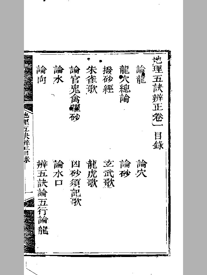 《地理五诀辨正》黑白单页+双页