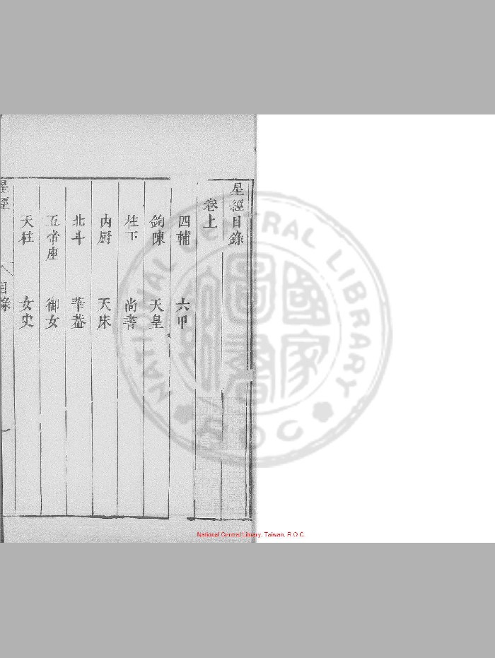 《星经》[汉]石申撰.明末武林何氏刊本配补清刊本