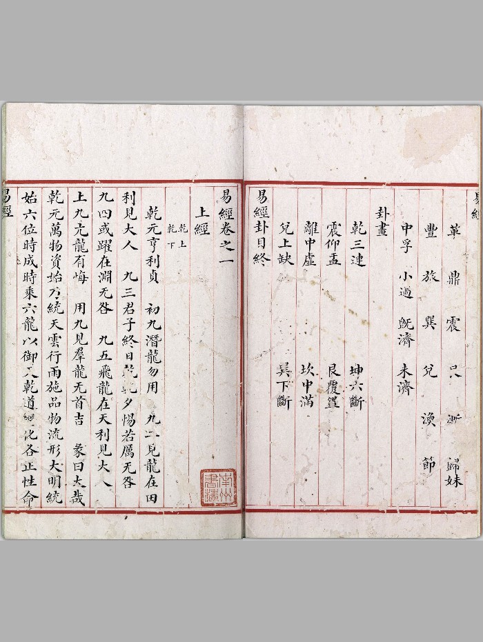 《五经精本》清道光年间内府朱丝栏精写本