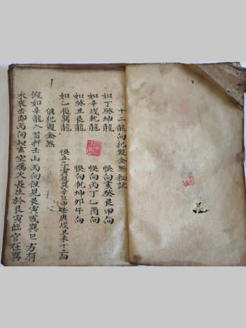 清代光绪手抄杨公地理《十二龙向犯金双煞秘诀》共69个双面