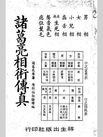 《诸葛亮相术传真》民国时期刊本 74页双面