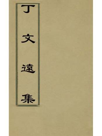《丁文远集》丁绍轼撰 11册