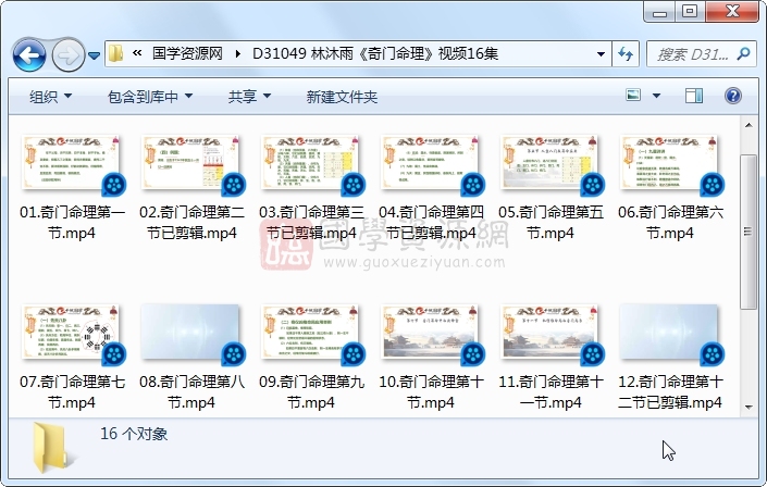 林沐雨《奇门命理》视频16集 奇门遁甲 第1张