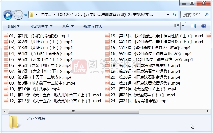 大乐《八字旺衰法训练营五期》25集视频约10.5小时 S-易学 第1张