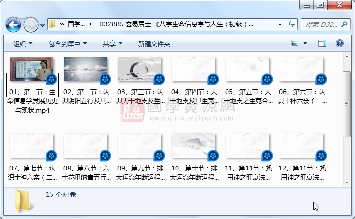 玄易居士 《八字生命信息学与人生（初级）》视频15集约6小时 四柱八字 第1张