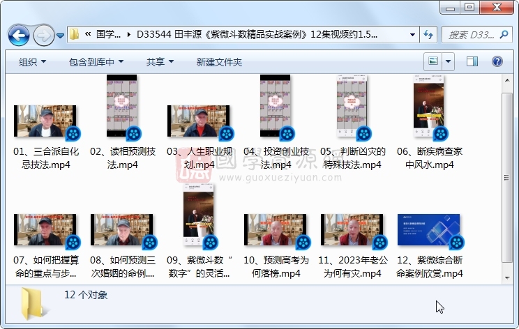 田丰源《紫微斗数精品实战案例》12集视频约1.5小时 紫微斗数 第1张