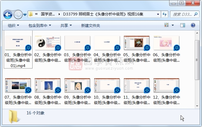 照明居士《头像分析中级班》视频16集约17小时 手相面相 第1张
