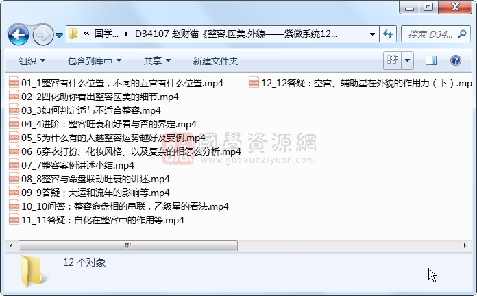 赵财猫《整容.医美.外貌——紫微系统12讲》 紫微斗数 第1张-国学资源网 赵财猫《整容.医美.外貌——紫微系统12讲》 紫微斗数 第1张