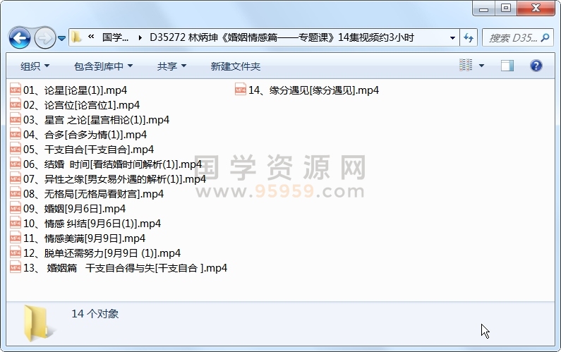 林炳坤《婚姻情感篇——专题课》14集视频约3小时 命理 第1张