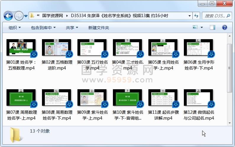 朱彦泽《姓名学全系统》视频13集 约16小时 姓名测字 第1张