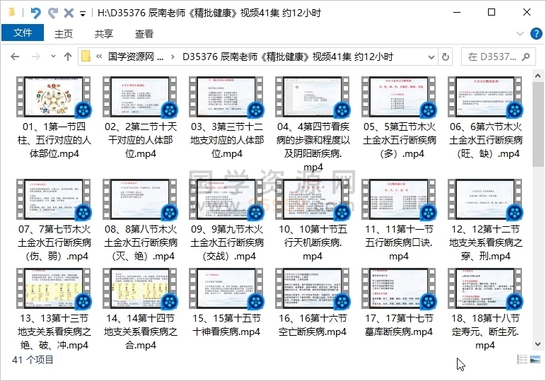 辰南老师《精批健康》视频41集 约12小时 四柱八字 第1张