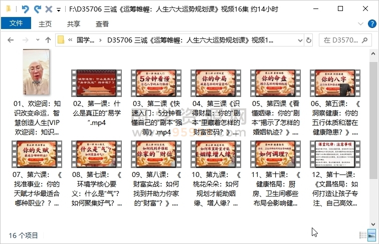 三诚《运筹帷幄：人生六大运势规划课》视频16集 约14小时 四柱八字 第1张