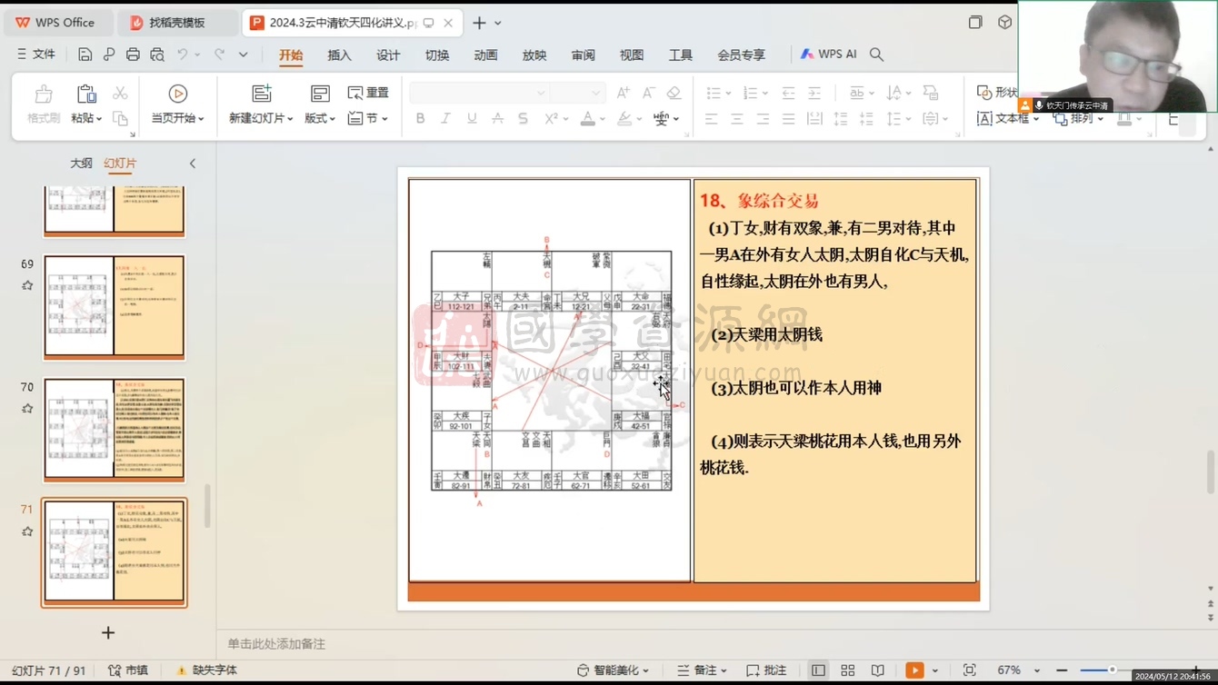 云中清 2024年钦‮紫天‬门‬微斗数‮统系‬讲座视频20集+讲义 紫微斗数 第2张