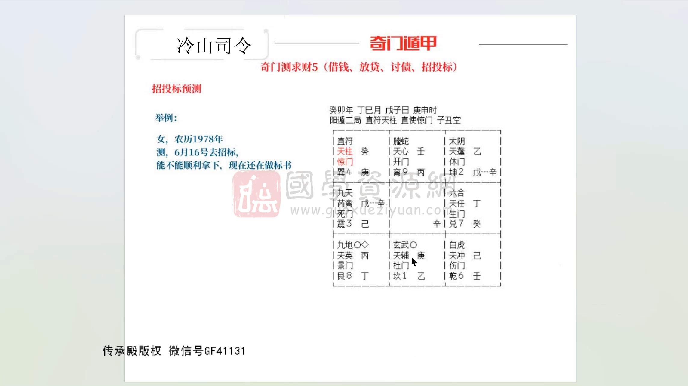 冷山司令《奇门遁甲预测篇》视频55集约27.5小时 奇门遁甲 第2张